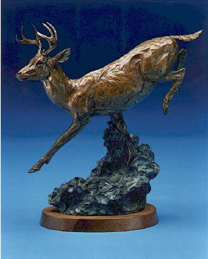 Whitetail Deer Bronze by William J Koelpin